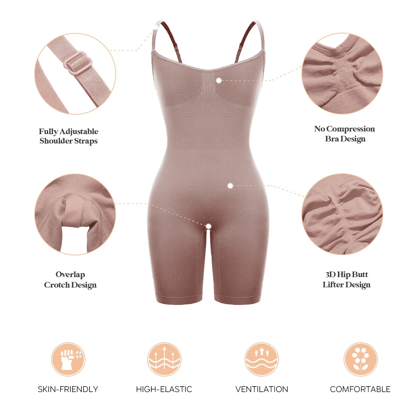 SERS-Colombianas Seamless Sculpting Bodysuit  Push Up Butt Body Shaper