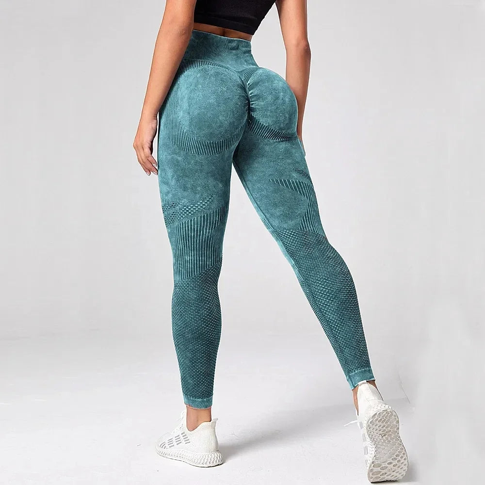 SERS- Women Yoga Bubble Butt Push Up Seamless Legging