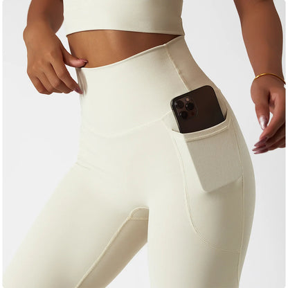 SERS- Yoga Leggings SkinFriendly Breathable Pocket High Waist