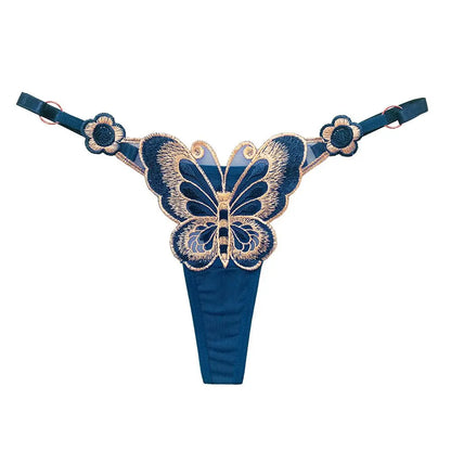 Z-Adult Breathable Butterfly Pattern Solid Color Embroidery Lingerie Panties