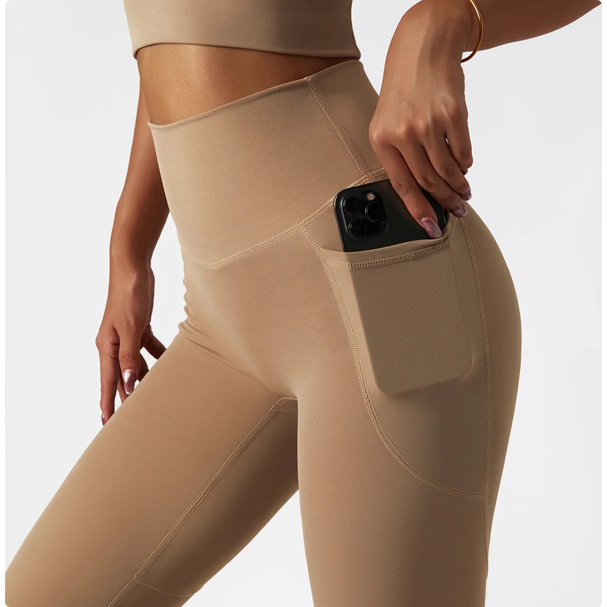 SERS- Yoga Leggings SkinFriendly Breathable Pocket High Waist