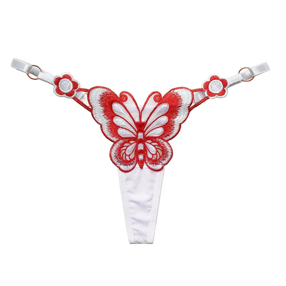 Z-Adult Breathable Butterfly Pattern Solid Color Embroidery Lingerie Panties