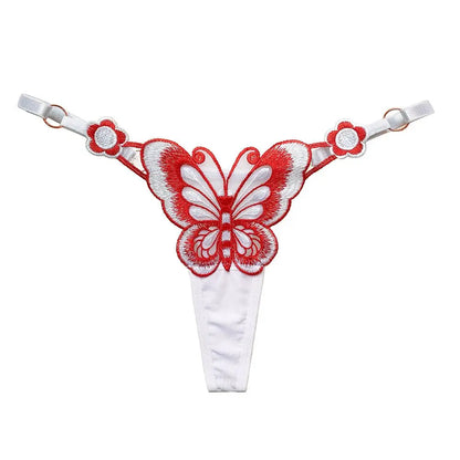 Z-Adult Breathable Butterfly Pattern Solid Color Embroidery Lingerie Panties