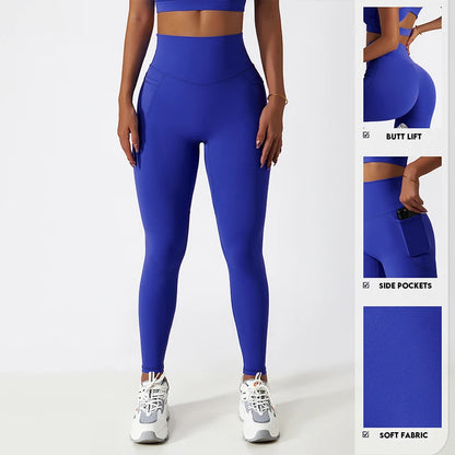 SERS- Yoga Leggings SkinFriendly Breathable Pocket High Waist