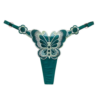 Z-Adult-Breathable Butterfly Pattern Solid Color Embroidery Lingerie Panties