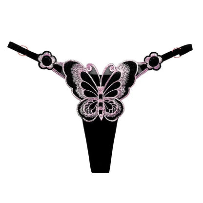 Z-Adult-Breathable Butterfly Pattern Solid Color Embroidery Lingerie Panties