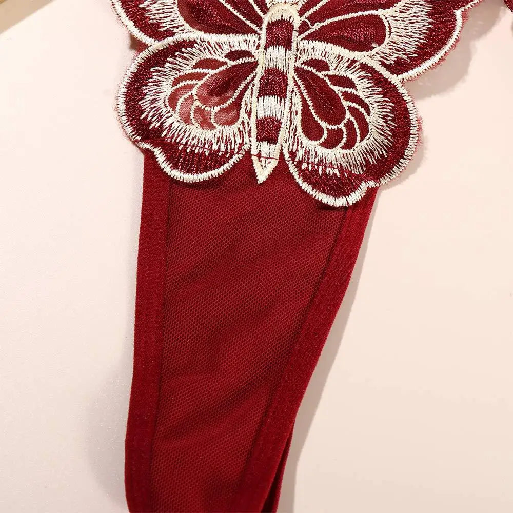 Z-Adult-Breathable Butterfly Pattern Solid Color Embroidery Lingerie Panties