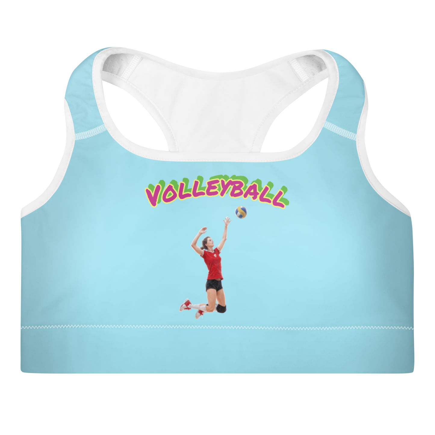 Volleyball Padded Sports Bra Aqua