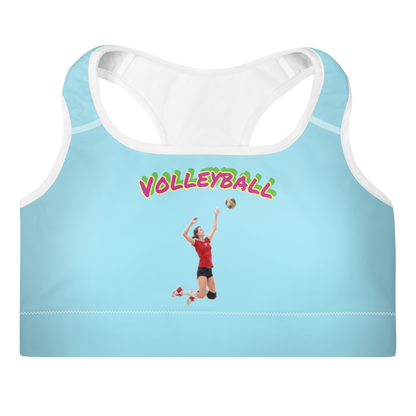 Volleyball Padded Sports Bra Aqua