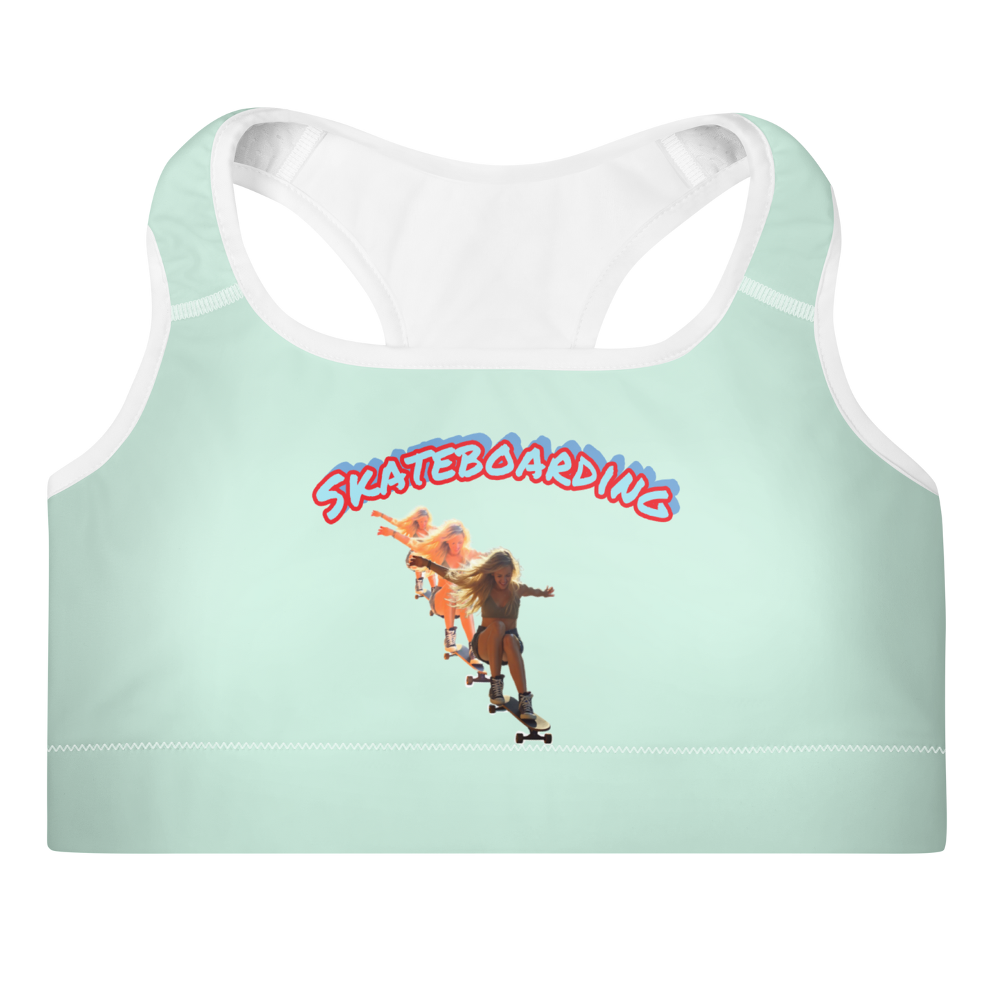 skateboard Padded Sports Bra Green