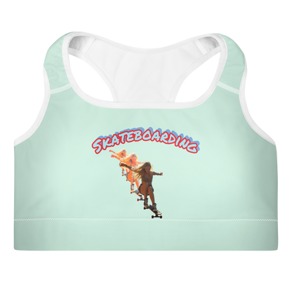 skateboard Padded Sports Bra Green