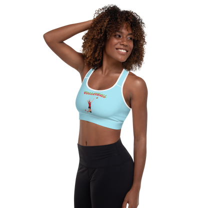 Volleyball Padded Sports Bra Aqua