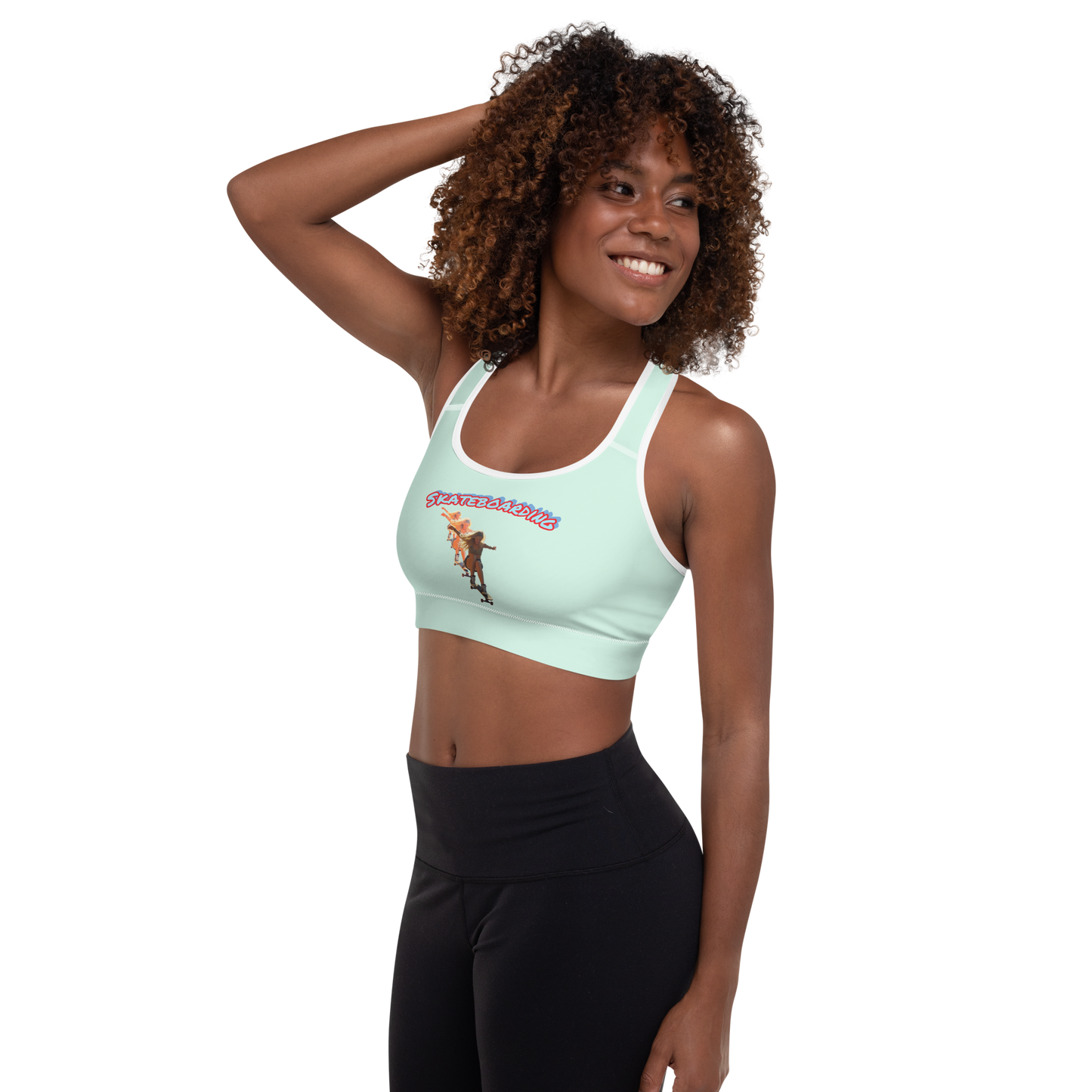 skateboard Padded Sports Bra Green