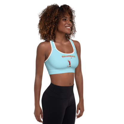 Volleyball Padded Sports Bra Aqua