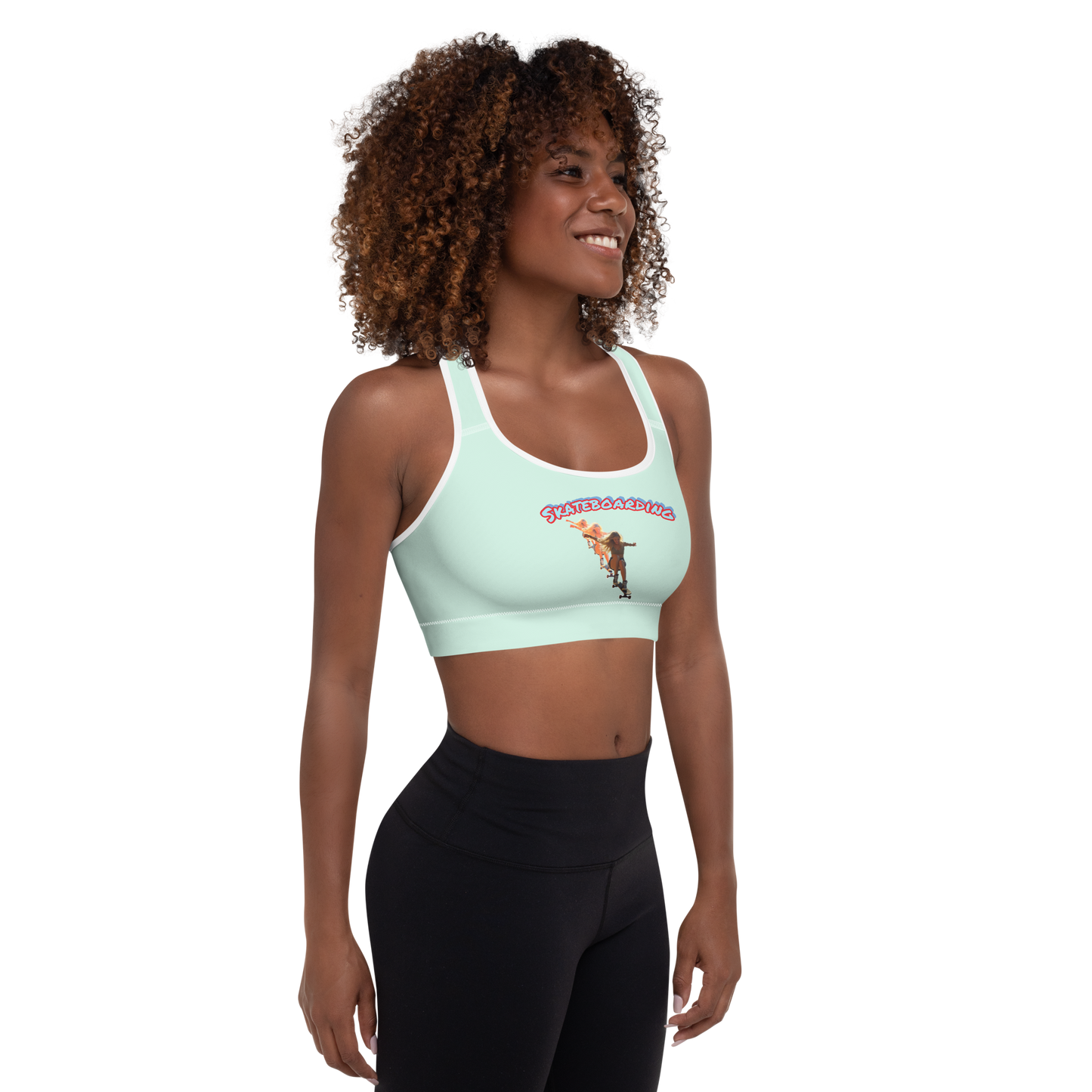 skateboard Padded Sports Bra Green